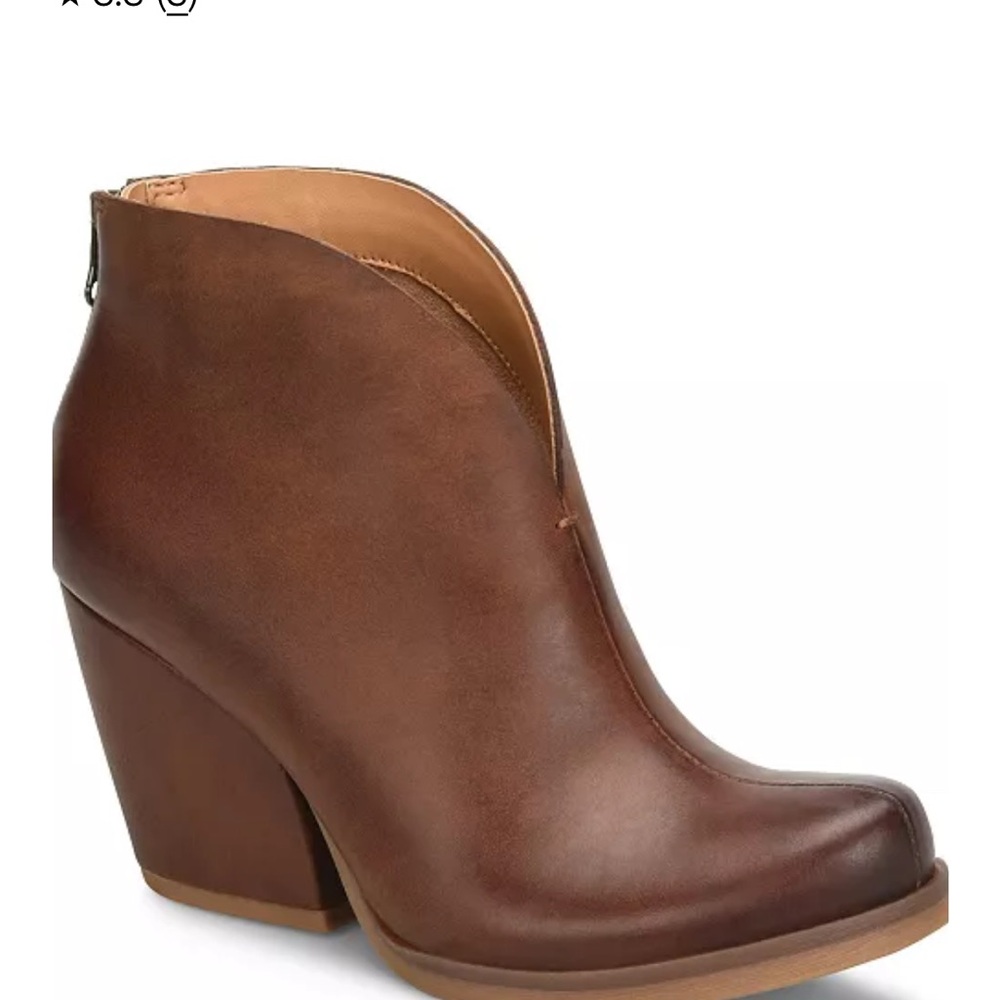 Korks Kork Ease Shamira Brown Distressed Leather Heeled Ankle Boots Women's 10M